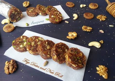 Dried Figs Dates and Nuts Roll Recipe by Poonam Bachhav - Cookpad