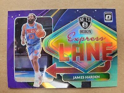 2020 21 Panini Donruss Optic James Harden Express Lane 25 Purple Holo