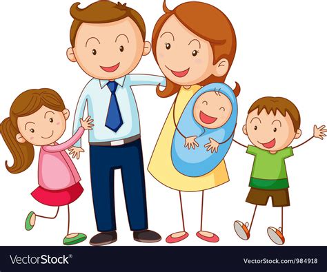 Cartoon family portrait Royalty Free Vector Image