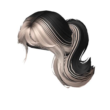 Two Tone Fluffy Ponytail In Black Blonde Roblox