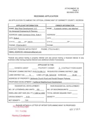 Fillable Online AN APPLICATION TO AMEND THE OFFICIAL ZON ING MAP OF GWI