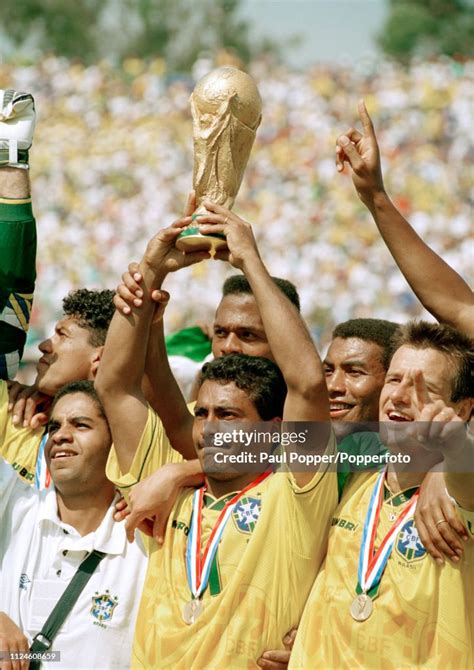 Romario Of Brazil Lifts The Trophy After The 1994 Fifa World Cup