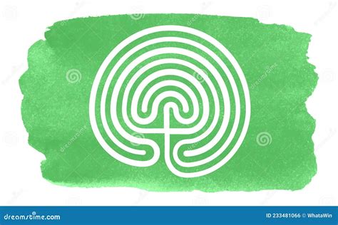 Crete Traditional Symbol. Cretan Labyrinth Line Art Vector Stock Vector ...