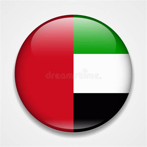 Flag of the United Arab Emirates. Round Glossy UAE Badge Sticker Stock ...