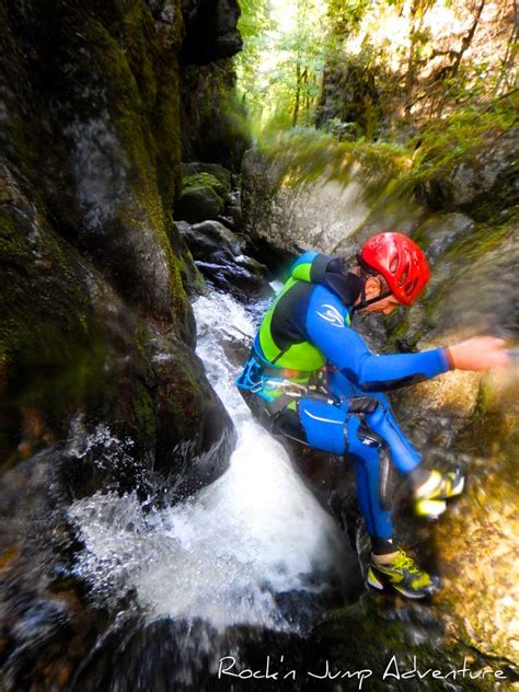 Canyoning Of The Flumen In Saint Claude Jura Rock N Jump Adventure