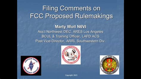 Filing Comments On FCC Proposed Rulemakings YouTube