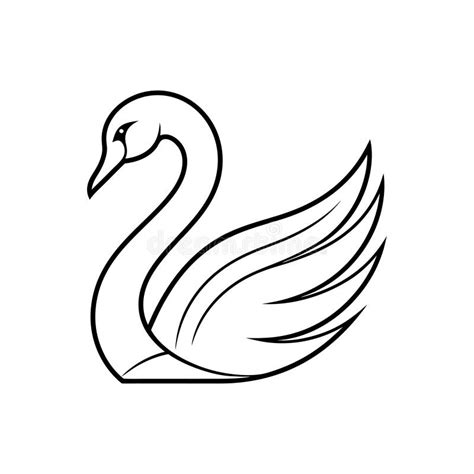 Elegant Line Art Swan Logo Vector Illustration Stock Vector