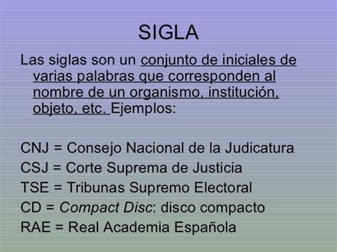 Ejemplos De Siglas Con Sus Definiciones Brainly Lat