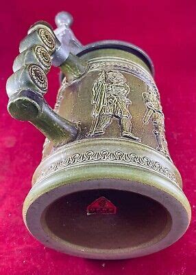 Vintage Gerz West Germany Beer Stein Pewter Lid Historical