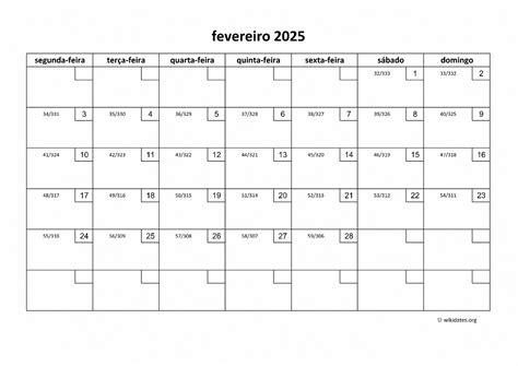 Calendário Fevereiro 2025 WikiDates org