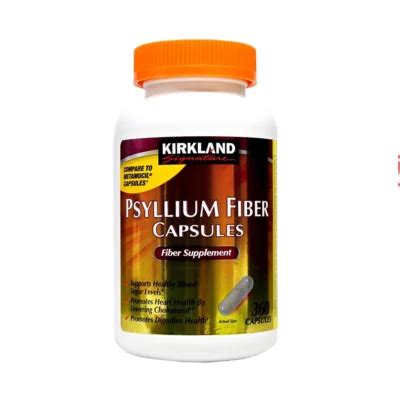 Kirkland Signature Psyllium Fiber Supplement Capsules 360 Capsules