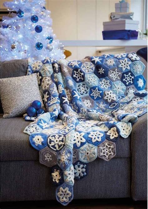 Snowy Blanket Snowflake Crochet Blanket Woolnhook By Leonie Morgan