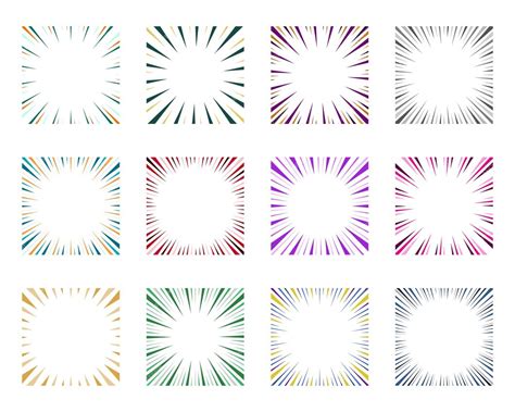 Premium Vector Colorful Speed Line Comic Background Set