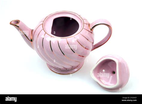 Pink And Gold Swirl Sadler Teapot One Cup Stock Photo Alamy