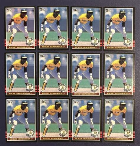 Lot Of Donruss Rickey Henderson A S Yankees Baseball Hof