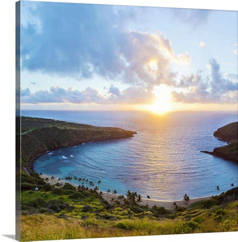 View of Hanauma Bay Nature Preserve at sunrise, East Honolulu; Honolulu ...