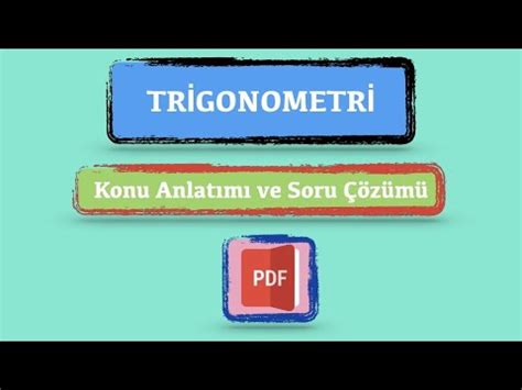 Ayt TRİGONOMETRİ Konu Anlatımı ve Kolaydan Zora Tüm Soru Tipleri 2022