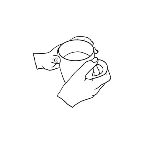 Premium Vector Hand Holding A Cup Of Coffee Icon Line Art Of Hand Holding A Cup Of Coffee