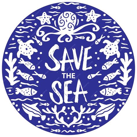 Premium Vector Save The Oceans Concept Design