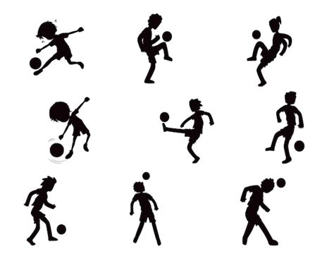 Premium Vector Cartoon Football Players Isolated Vector Silhouette