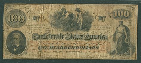 NEW 1862 100 Confederate States Note