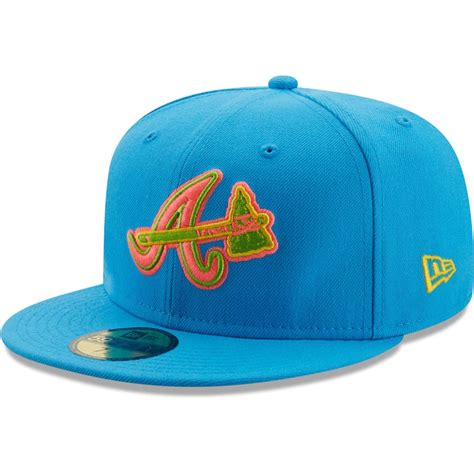 New Era Atlanta Braves Light Blue Pink Glow Undervisor 59fifty Fitted