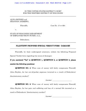 Fillable Online Files Eqcf Plaintiff S Proposed Special Verdict Form