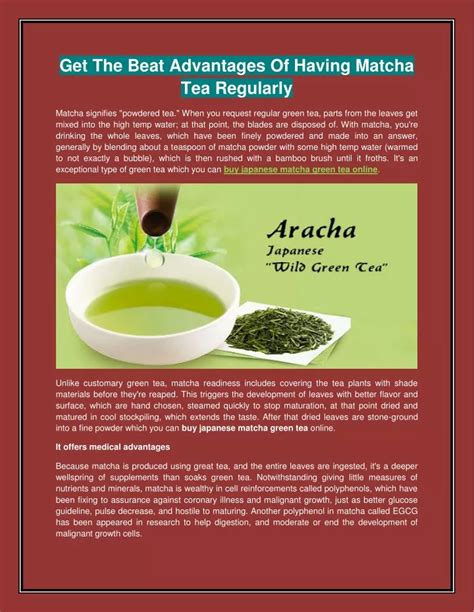 Ppt Get The Beat Advantages Of Having Matcha Tea Regularly Powerpoint