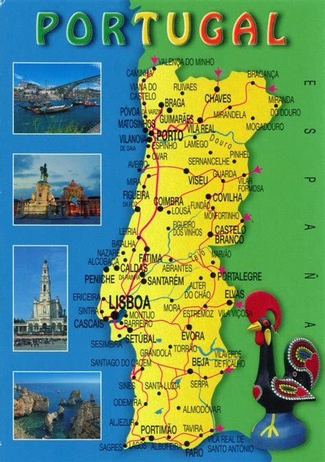 Portugal Road Map Mapa De Portugal Cidades Portugal Mapa Portugal