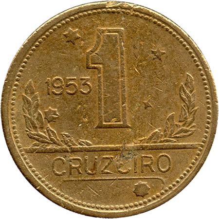 Moeda 1 Cruzeiro Brasil 1953 REF 234