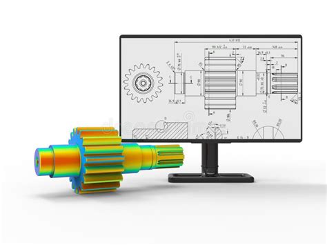 D Rendering Shaft Finite Element Analysis Stock Illustration