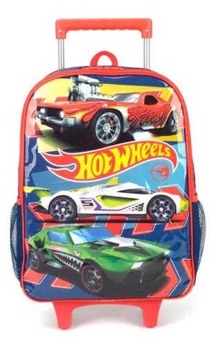 Mochila Escolar De Rodinhas Hot Wheels Vermelha Infantil Parcelamento