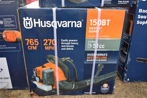 At Auction New Husqvarna 150bt Backpack Blower