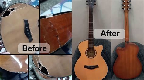 Spectrum Guitar Before And After Repair Guitar Neck Bend And Damage