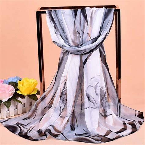 Womens Chiffon Scarf Lightweight Fashion Sheer Scarfs Shawl Wrap Scarves Free Shipping For