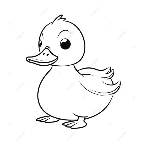 The Baby Duck Illustration Of Black And White Coloring Pages Duck