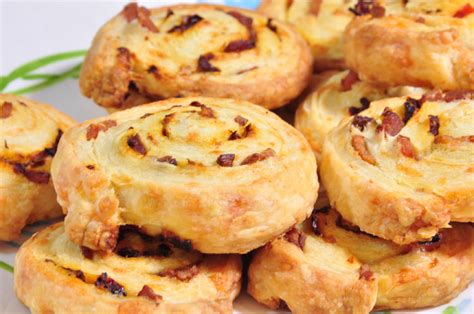 Cheese And Bacon Puff Pastry Rolls