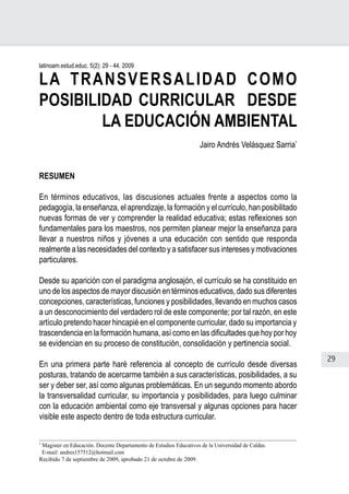 Ls Transversalidad Como Posibilidad Pdf