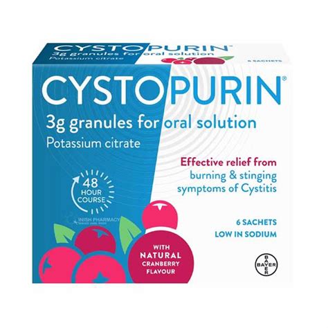 Cystopurin Potassium Citrate Cranberry Sachets 6 Pack Inish Pharmacy Ireland