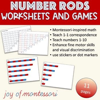 Number Rods Montessori by Joy of Montessori | TPT