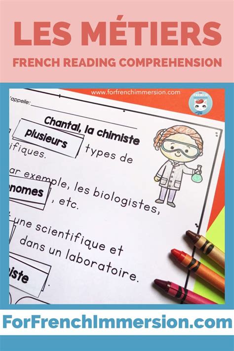 French Professions Reading Comprehension Les M Tiers For French