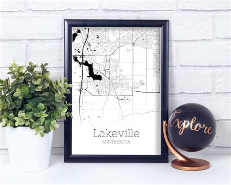 Lakeville Map Instant Download Lakeville Minnesota City Map Etsy