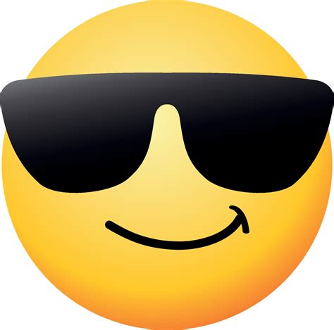 alto calidad emoticon con Gafas de sol. emoji vector. frio sonriente ...