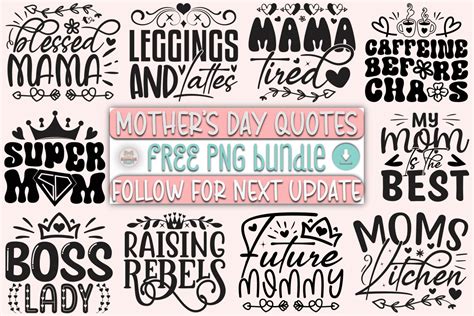 Free Png Mothers Day Quotes Svg Bundle Gráfico Por Handmade Craft 2