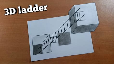 How To Draw 3d Ladder Optical Illusion Stair Holes And Floating Cubes For Beginners Step By