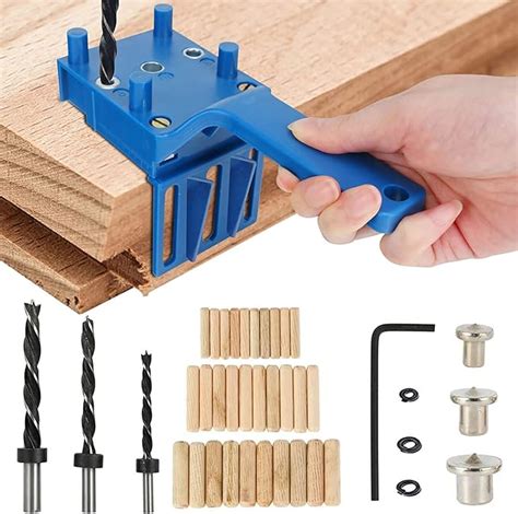 Yamvisa Dowel Jig Kit 41PCS Woodworking Dowel Jig Kit 6 8 10mm Handheld