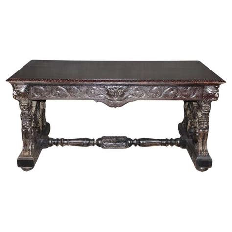 Antique Carved Mahogany Partner's Desk Attributed R.J. Horner For Sale ...