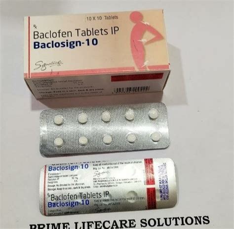 Baclosign Baclofen Tablet Mg Signature Treatment Muscle