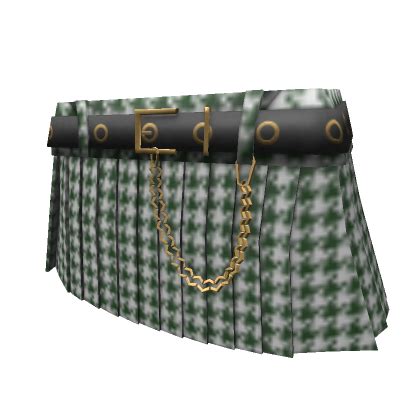 Cool Y K Chain Skirt Green Houndstooth Roblox Item Rolimon S