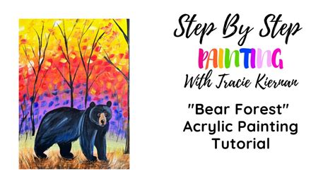 How To Paint A Fall Forest With Bear Acrylic Painting Tutorial For